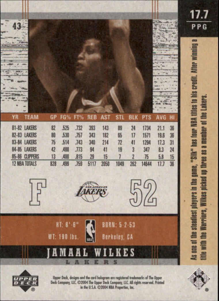 2003/2004 Legends Throwback (Upper Deck) Basketball - Picture 81 of 189