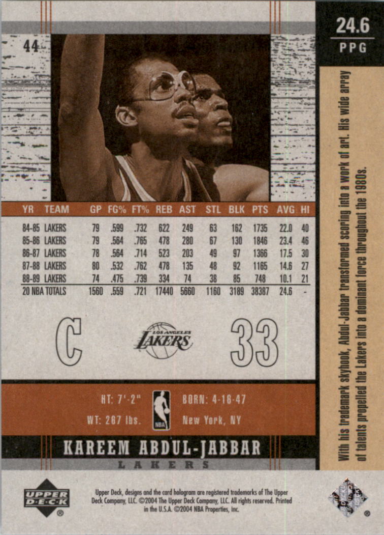 2003/2004 Legends Throwback (Upper Deck) Basketball - Picture 83 of 189