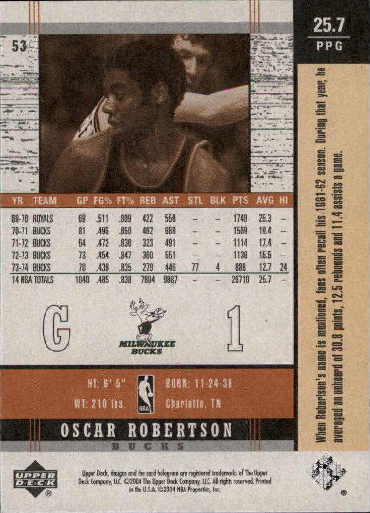 2003/2004 Legends Throwback (Upper Deck) Basketball - Picture 101 of 189
