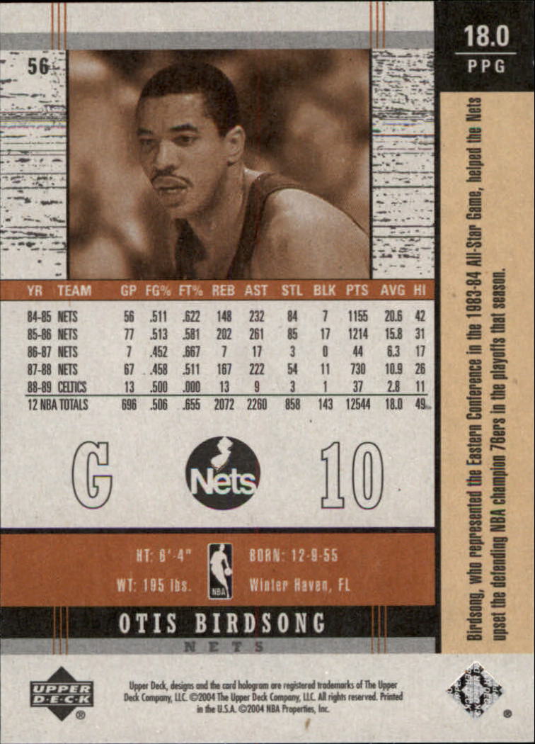 2003/2004 Legends Throwback (Upper Deck) Basketball - Picture 107 of 189