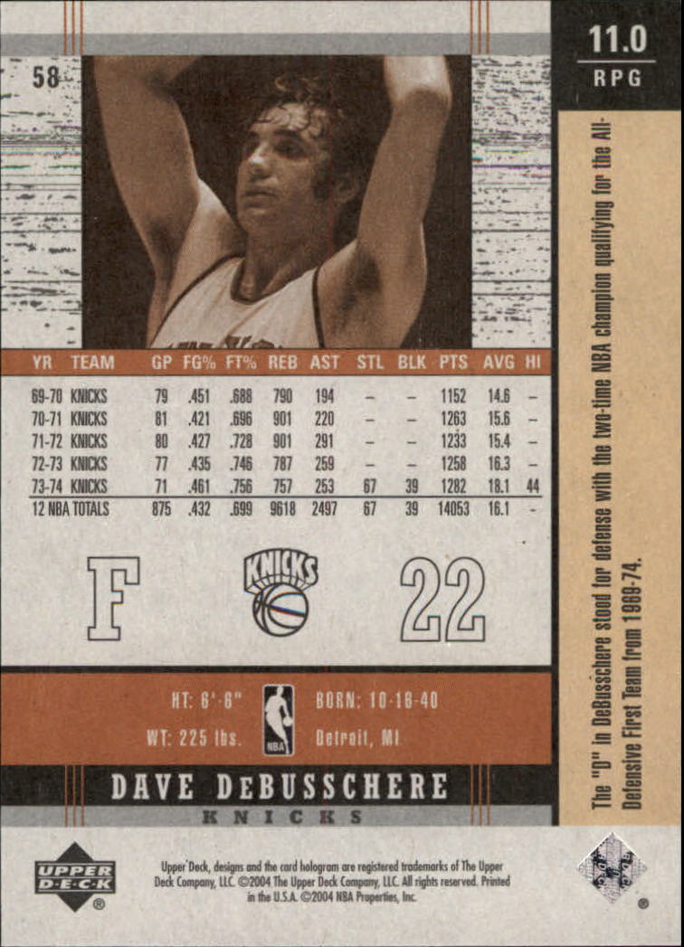2003/2004 Legends Throwback (Upper Deck) Basketball - Picture 111 of 189