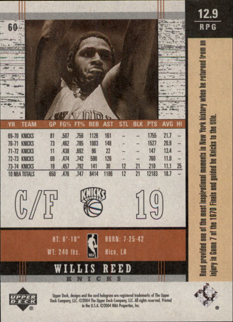 2003/2004 Legends Throwback (Upper Deck) Basketball - Picture 115 of 189