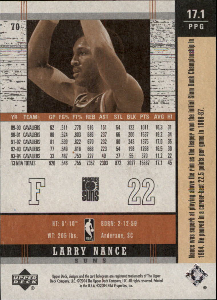 2003/2004 Legends Throwback (Upper Deck) Basketball - Picture 135 of 189