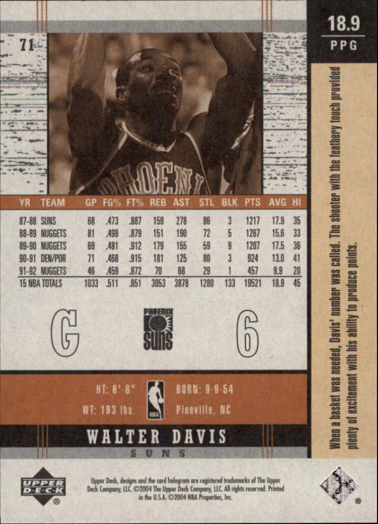 2003/2004 Legends Throwback (Upper Deck) Basketball - Picture 137 of 189
