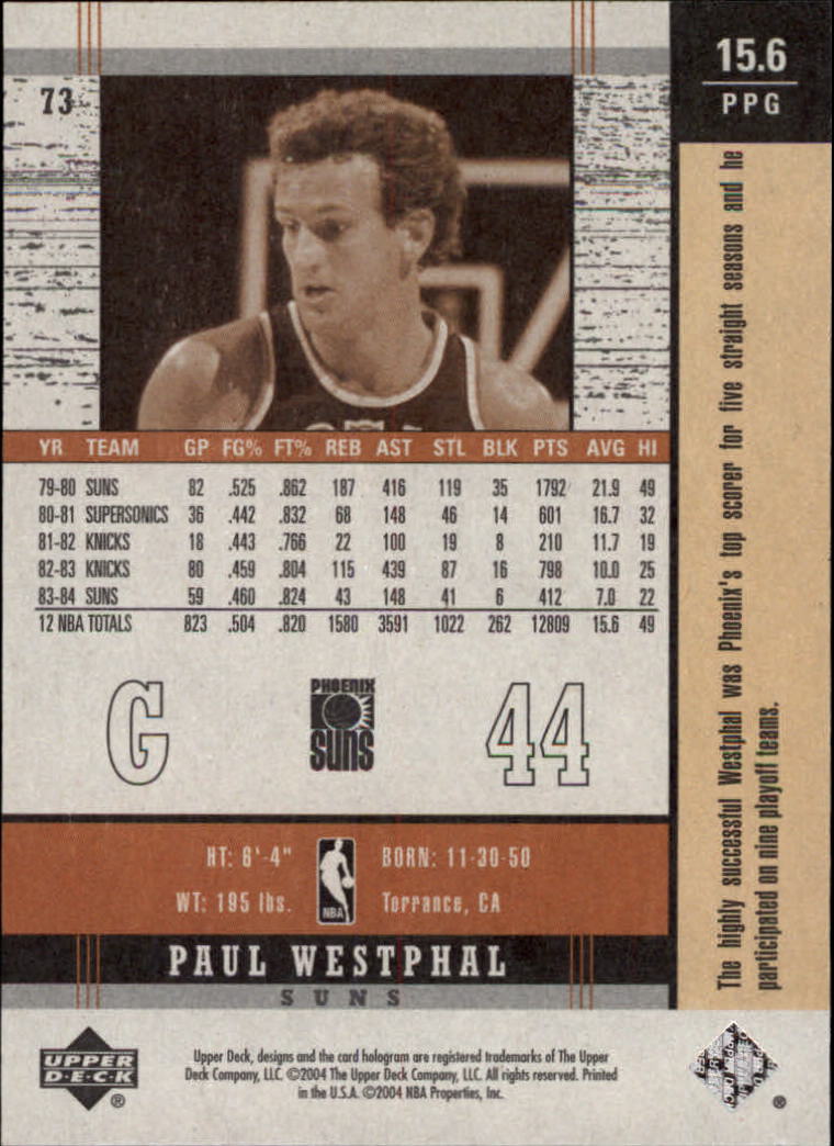 2003/2004 Legends Throwback (Upper Deck) Basketball - Picture 141 of 189