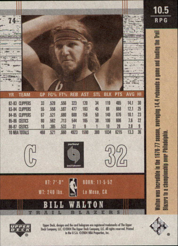 2003/2004 Legends Throwback (Upper Deck) Basketball - Picture 143 of 189