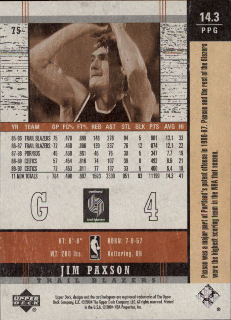 2003/2004 Legends Throwback (Upper Deck) Basketball - Picture 145 of 189