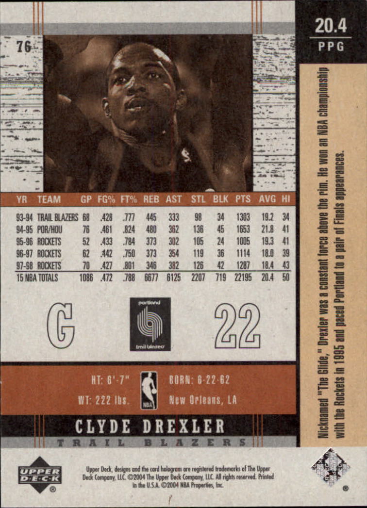2003/2004 Legends Throwback (Upper Deck) Basketball - Picture 147 of 189