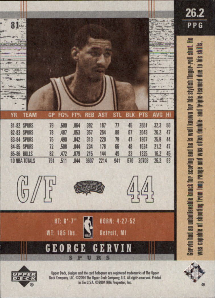 2003/2004 Legends Throwback (Upper Deck) Basketball - Picture 157 of 189