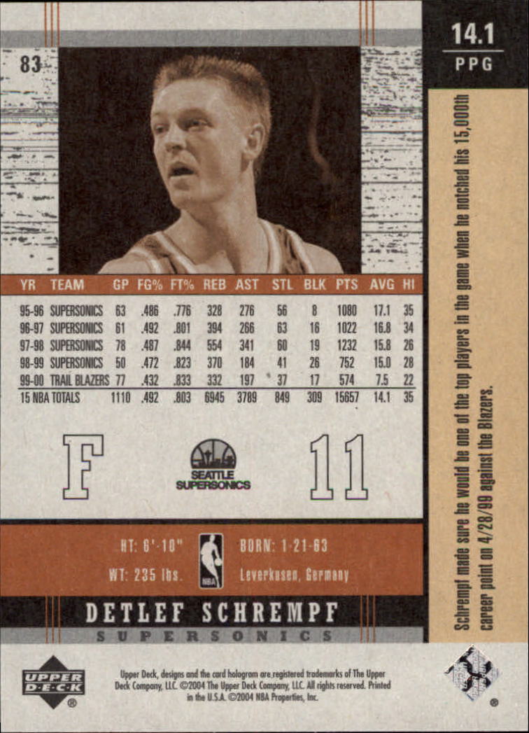 2003/2004 Legends Throwback (Upper Deck) Basketball - Picture 161 of 189