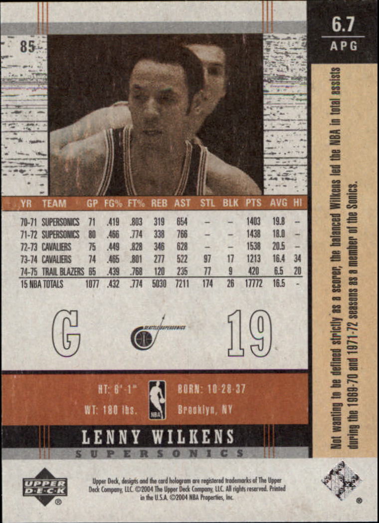 2003/2004 Legends Throwback (Upper Deck) Basketball - Picture 165 of 189