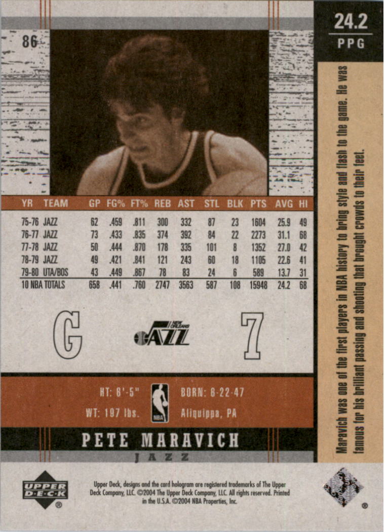 2003/2004 Legends Throwback (Upper Deck) Basketball - Picture 167 of 189