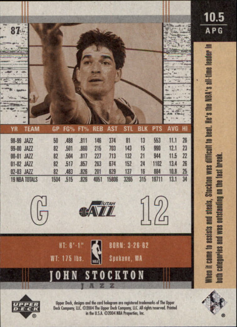2003/2004 Legends Throwback (Upper Deck) Basketball - Picture 169 of 189