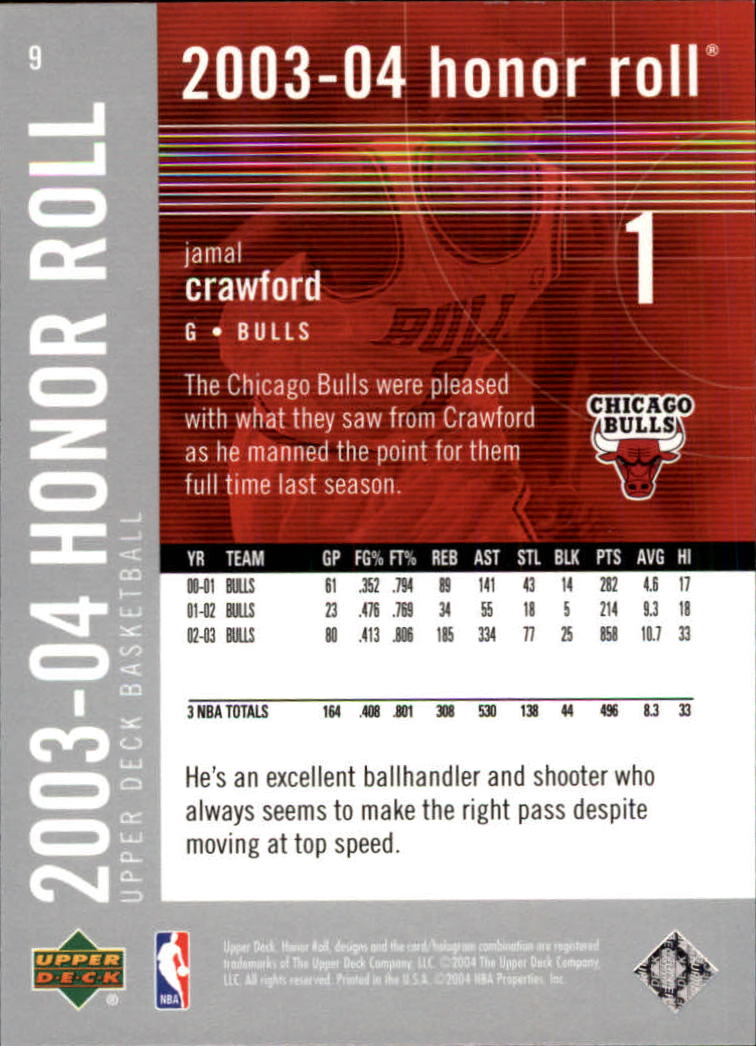 2003/2004 Honor Roll (Upper Deck) Basketball - Picture 205 of 221