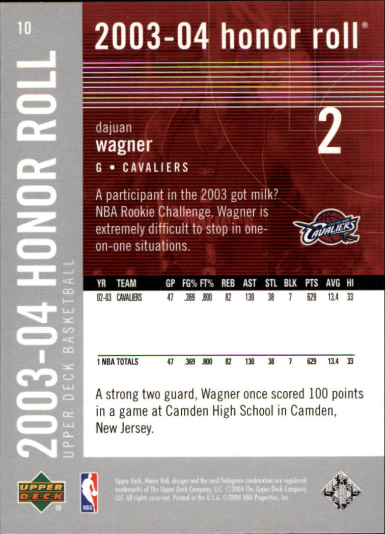 2003/2004 Honor Roll (Upper Deck) Basketball - Picture 203 of 221