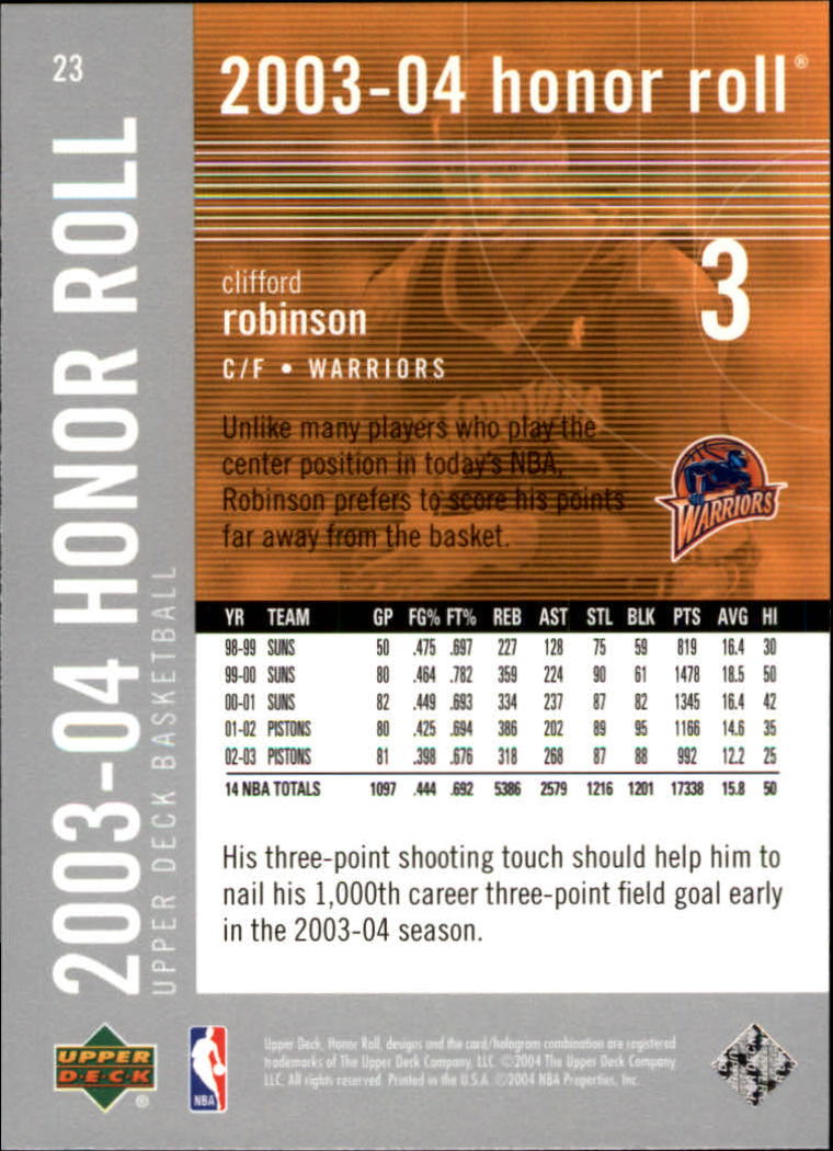 2003/2004 Honor Roll (Upper Deck) Basketball - Picture 177 of 221