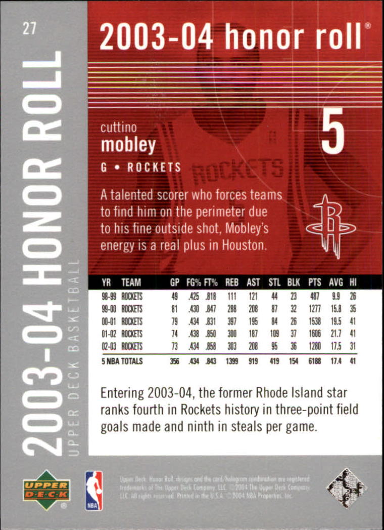 2003/2004 Honor Roll (Upper Deck) Basketball - Picture 169 of 221