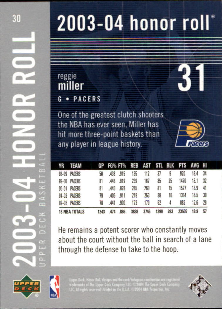 2003/2004 Honor Roll (Upper Deck) Basketball - Picture 163 of 221