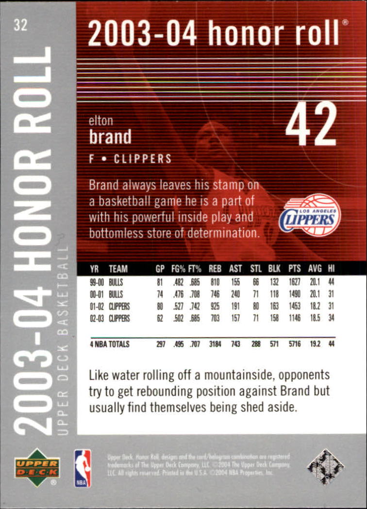 2003/2004 Honor Roll (Upper Deck) Basketball - Picture 159 of 221