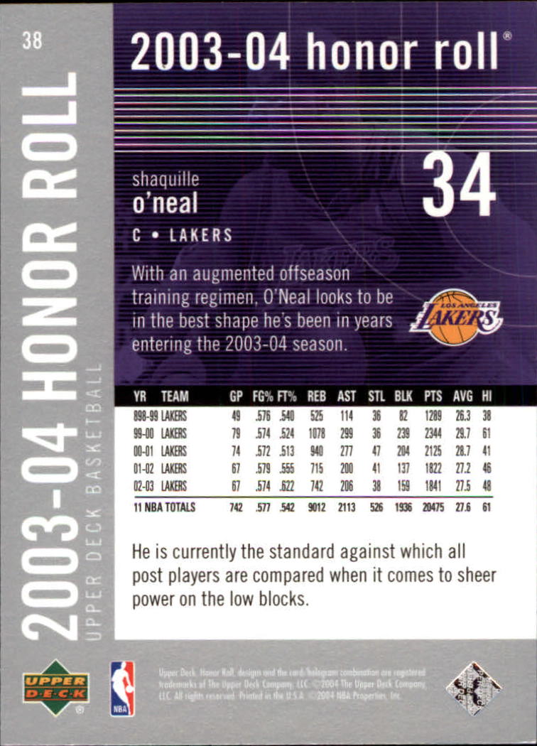 2003/2004 Honor Roll (Upper Deck) Basketball - Picture 147 of 221