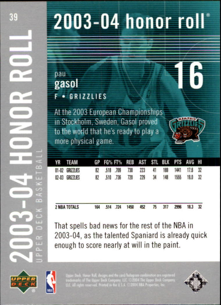 2003/2004 Honor Roll (Upper Deck) Basketball - Picture 145 of 221