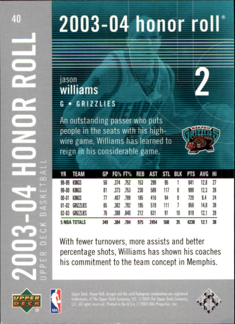 2003/2004 Honor Roll (Upper Deck) Basketball - Picture 143 of 221