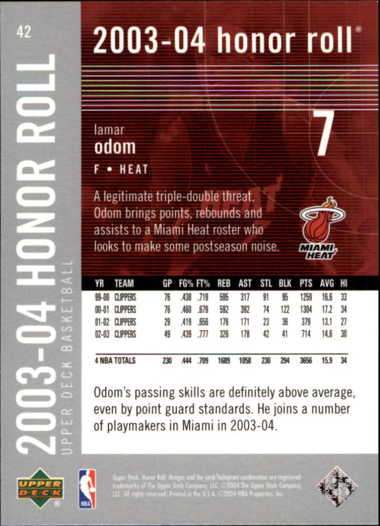 2003/2004 Honor Roll (Upper Deck) Basketball - Picture 139 of 221