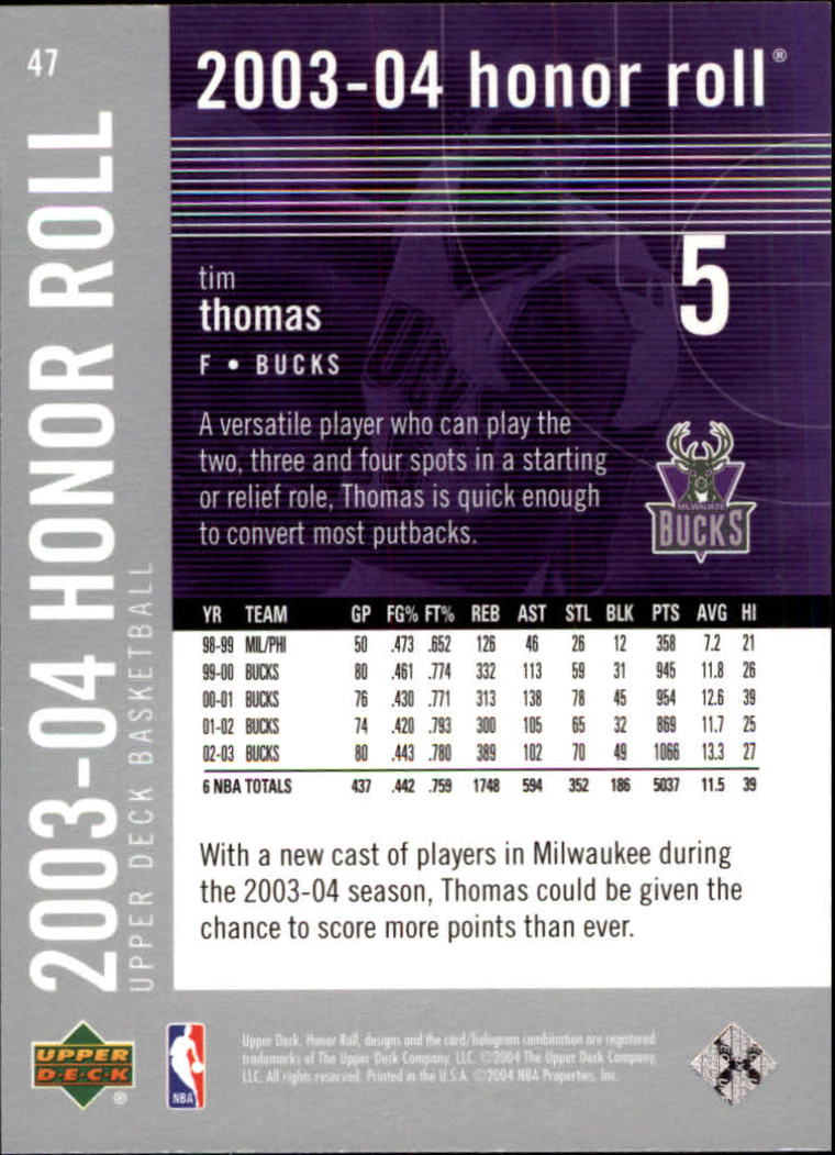 2003/2004 Honor Roll (Upper Deck) Basketball - Picture 129 of 221