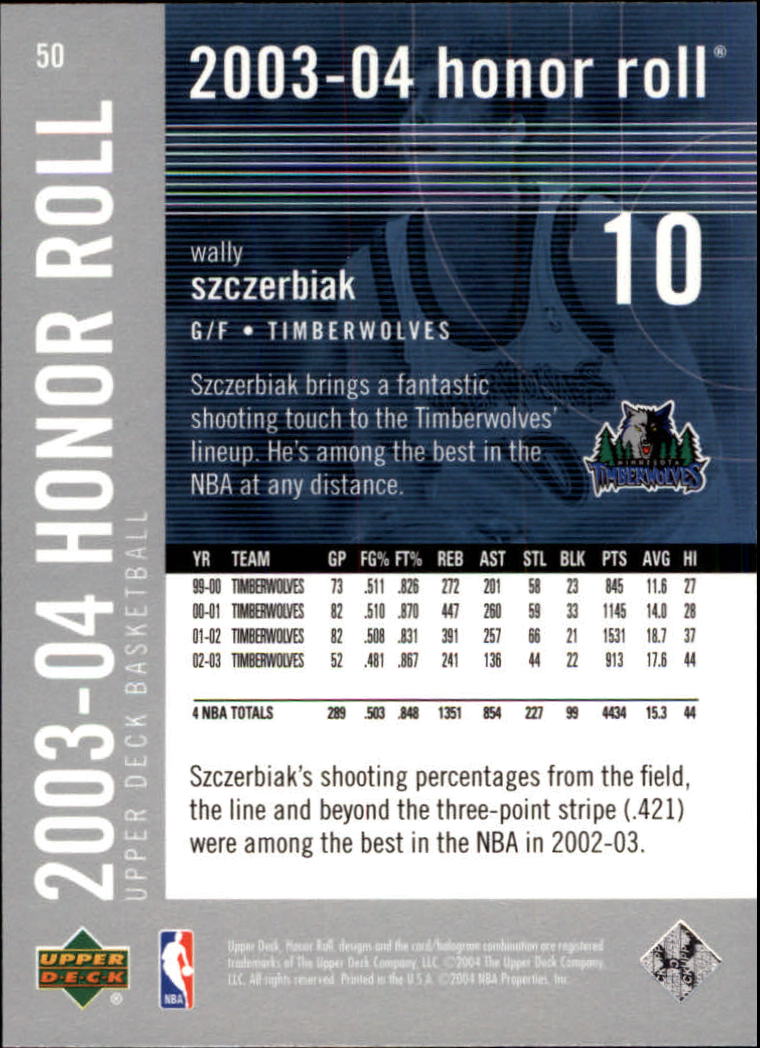 2003/2004 Honor Roll (Upper Deck) Basketball - Picture 123 of 221