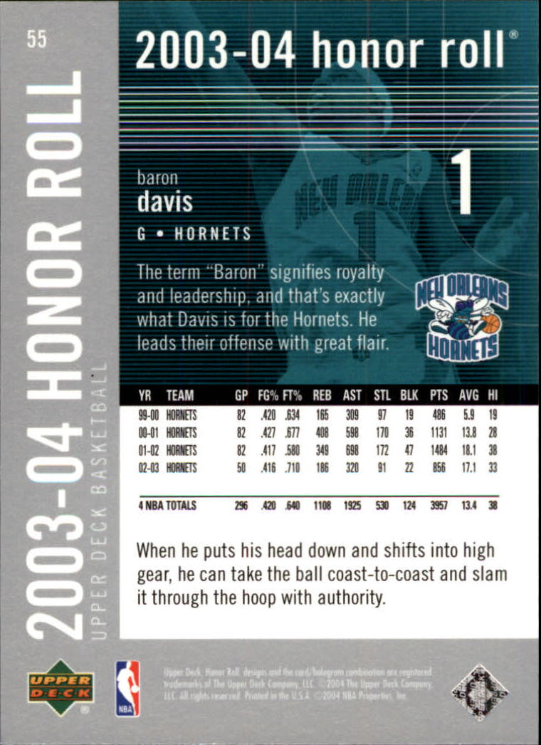 2003/2004 Honor Roll (Upper Deck) Basketball - Picture 113 of 221