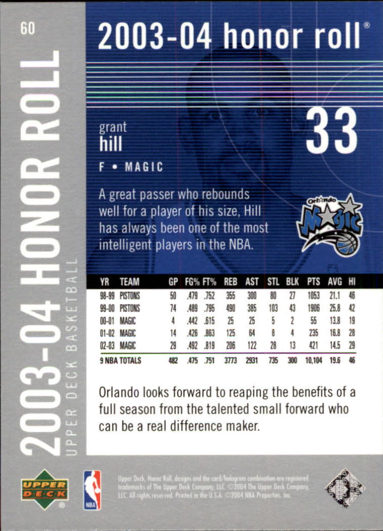 2003/2004 Honor Roll (Upper Deck) Basketball - Picture 103 of 221