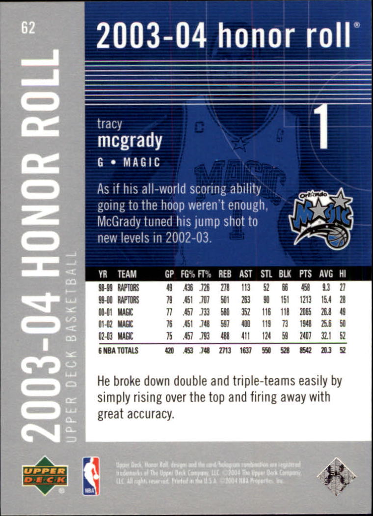 2003/2004 Honor Roll (Upper Deck) Basketball - Picture 99 of 221