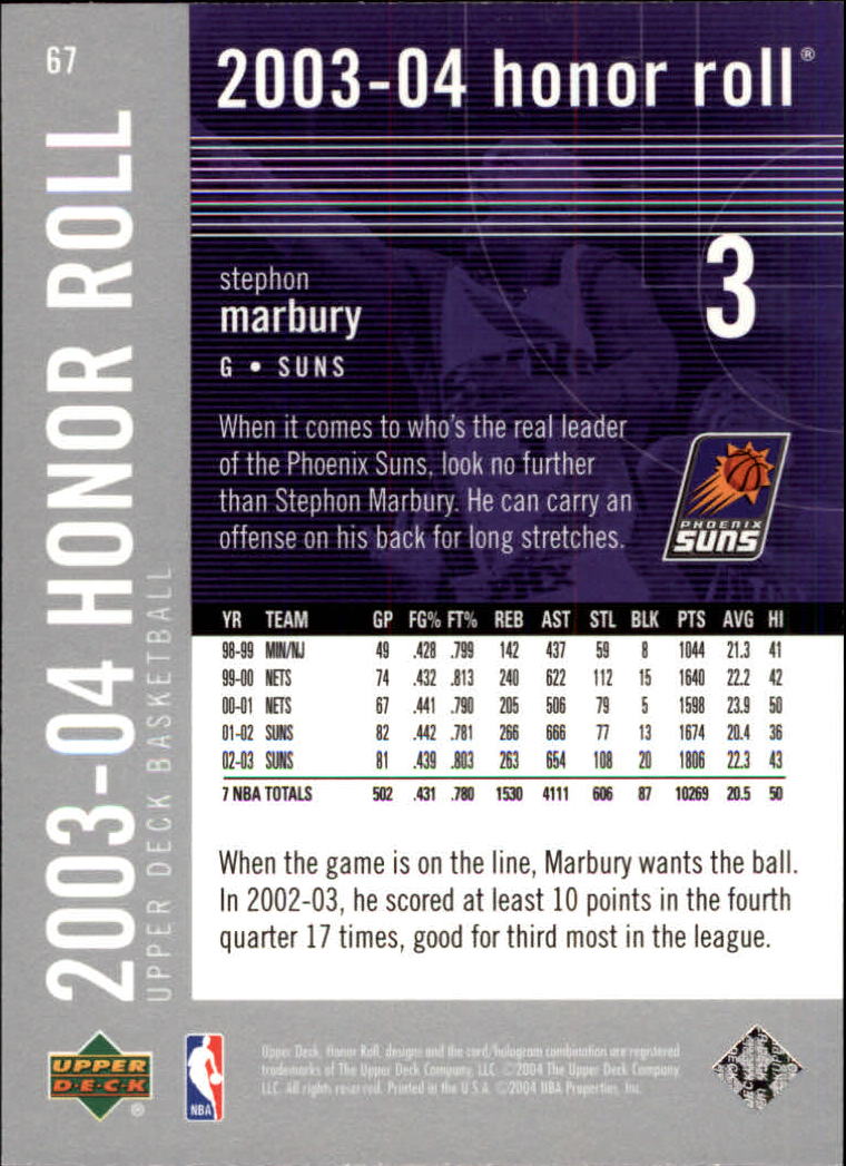 2003/2004 Honor Roll (Upper Deck) Basketball - Picture 89 of 221