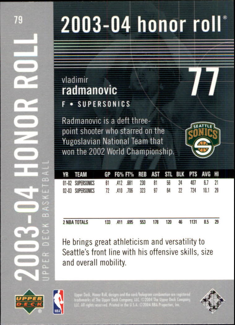 2003/2004 Honor Roll (Upper Deck) Basketball - Picture 65 of 221