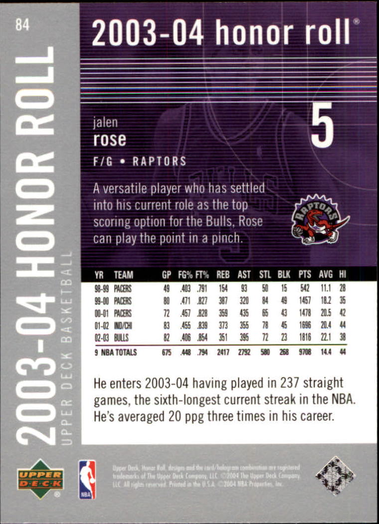 2003/2004 Honor Roll (Upper Deck) Basketball - Picture 55 of 221