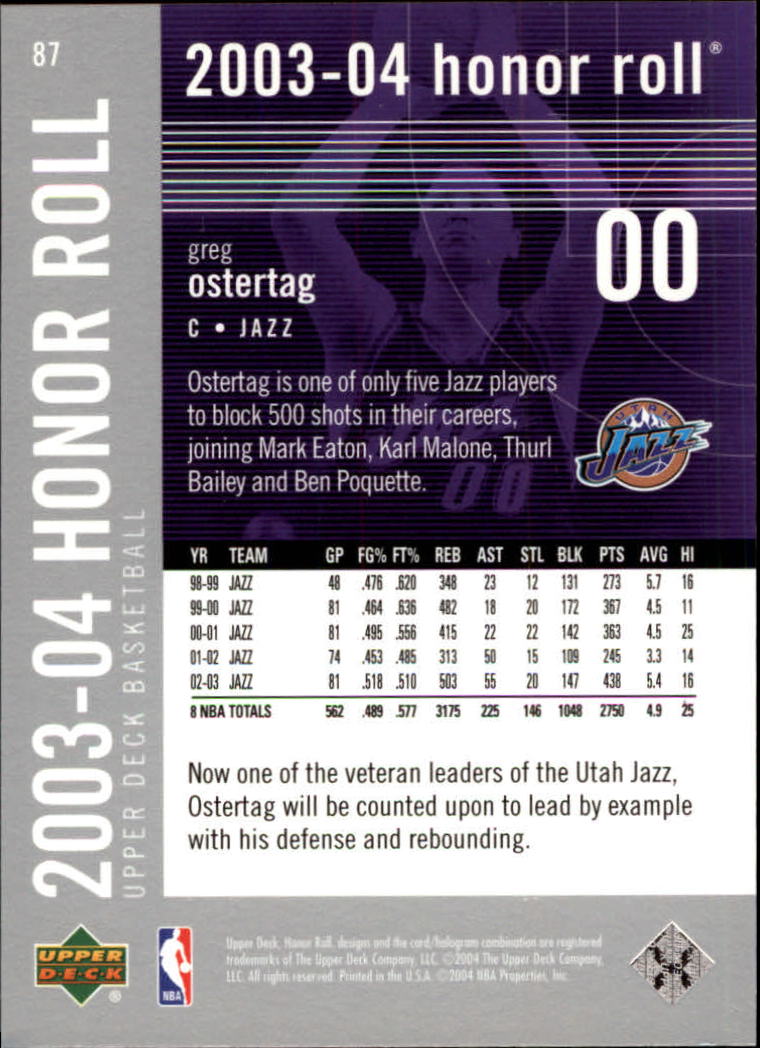 2003/2004 Honor Roll (Upper Deck) Basketball - Picture 49 of 221