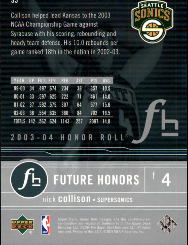 2003/2004 Honor Roll (Upper Deck) Basketball - Picture 41 of 221