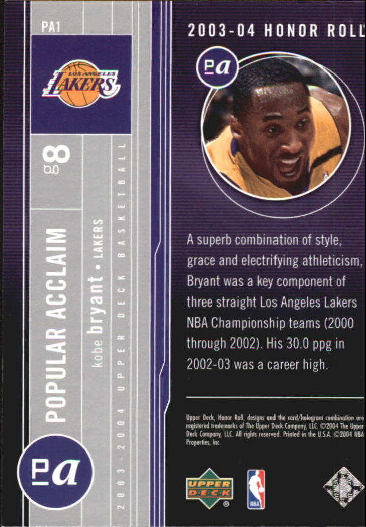 2003/2004 Honor Roll (Upper Deck) Basketball - Picture 21 of 221
