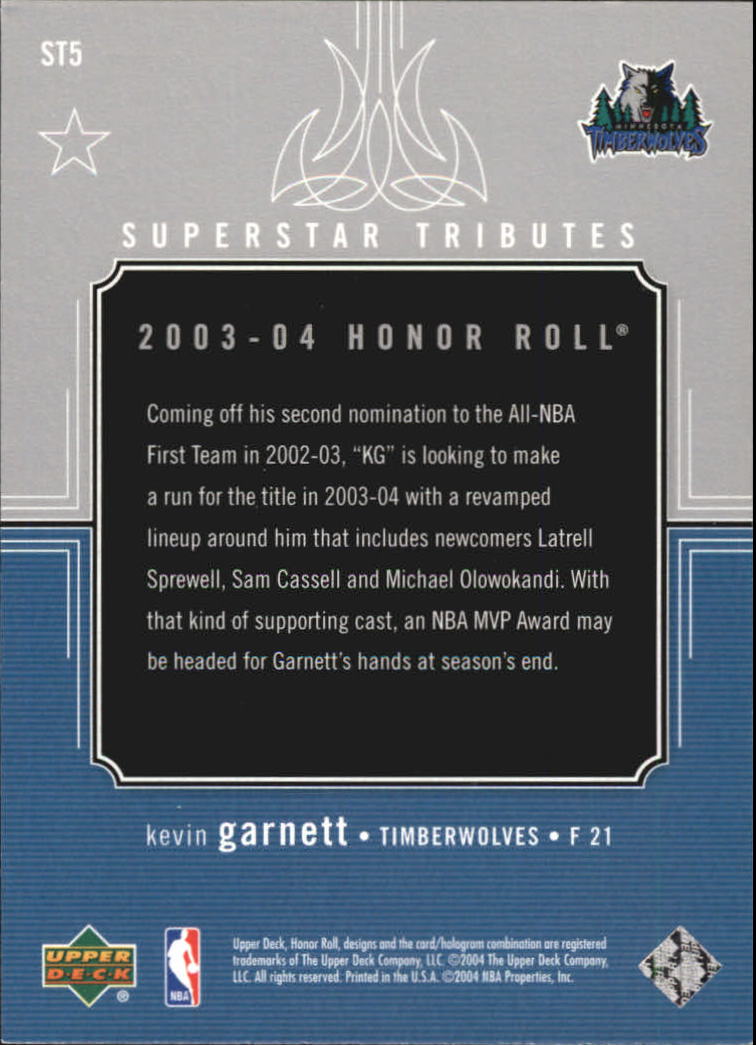 2003/2004 Honor Roll (Upper Deck) Basketball - Picture 5 of 221