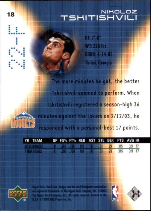 2003/2004 Hardcourt (Upper Deck) Basketball - Picture 37 of 231