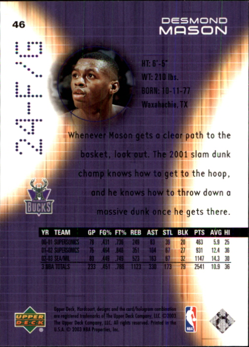 2003/2004 Hardcourt (Upper Deck) Basketball - Picture 93 of 231