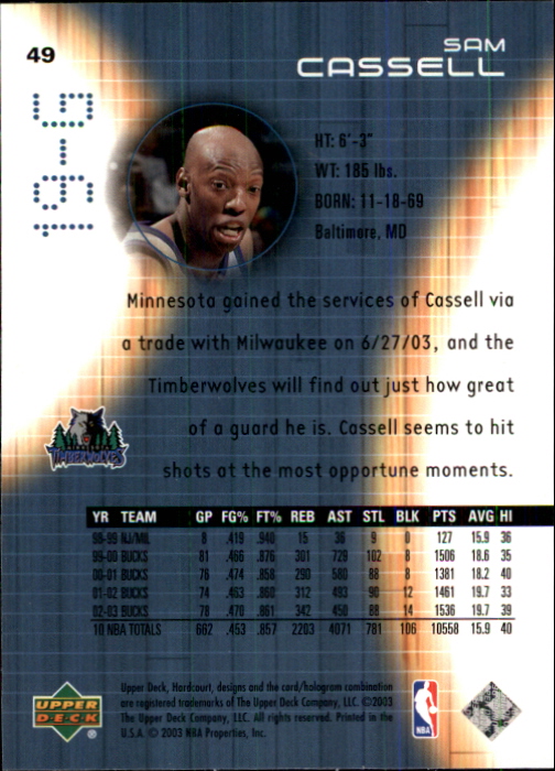 2003/2004 Hardcourt (Upper Deck) Basketball - Picture 99 of 231