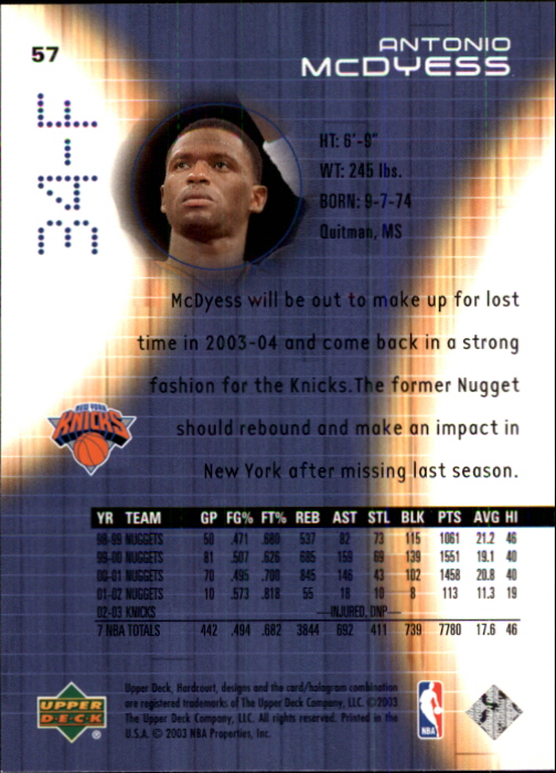 2003/2004 Hardcourt (Upper Deck) Basketball - Picture 115 of 231