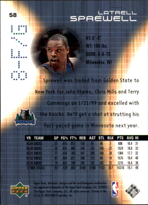 2003/2004 Hardcourt (Upper Deck) Basketball - Picture 117 of 231