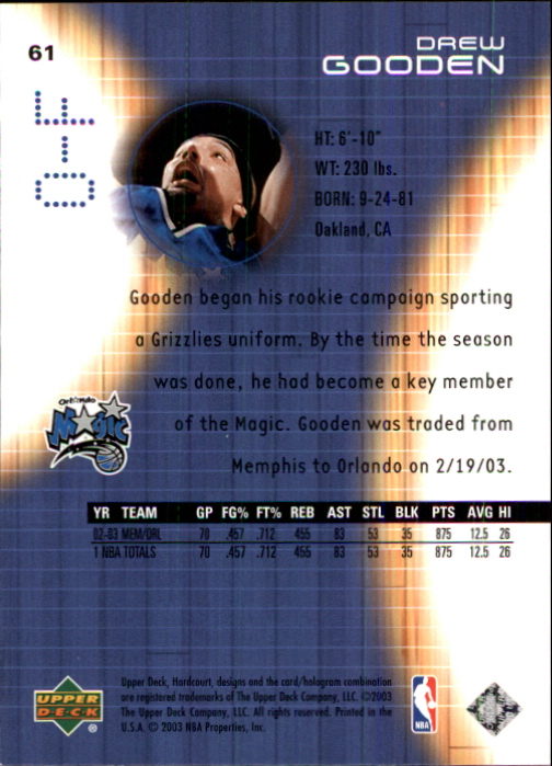 2003/2004 Hardcourt (Upper Deck) Basketball - Picture 123 of 231