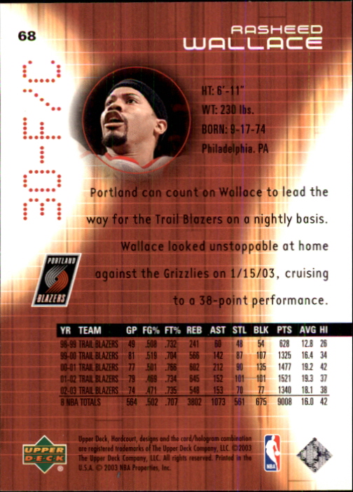2003/2004 Hardcourt (Upper Deck) Basketball - Picture 137 of 231