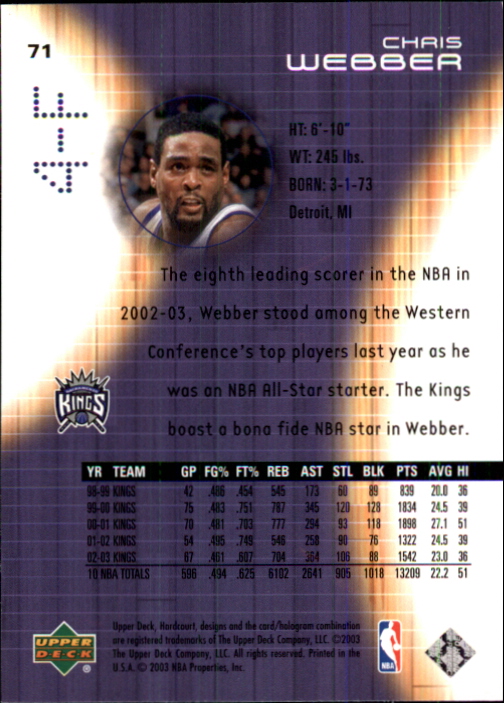 2003/2004 Hardcourt (Upper Deck) Basketball - Picture 143 of 231