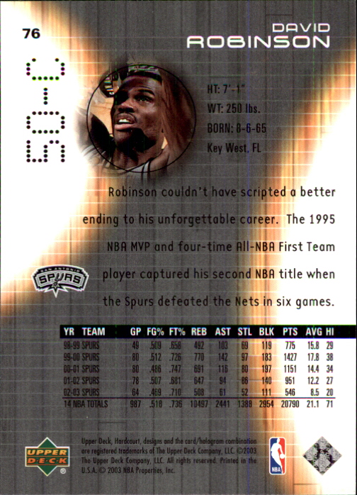 2003/2004 Hardcourt (Upper Deck) Basketball - Picture 153 of 231
