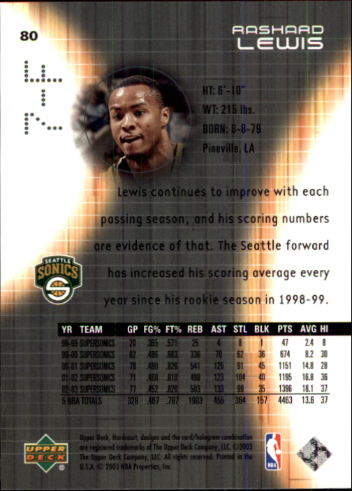 2003/2004 Hardcourt (Upper Deck) Basketball - Picture 161 of 231