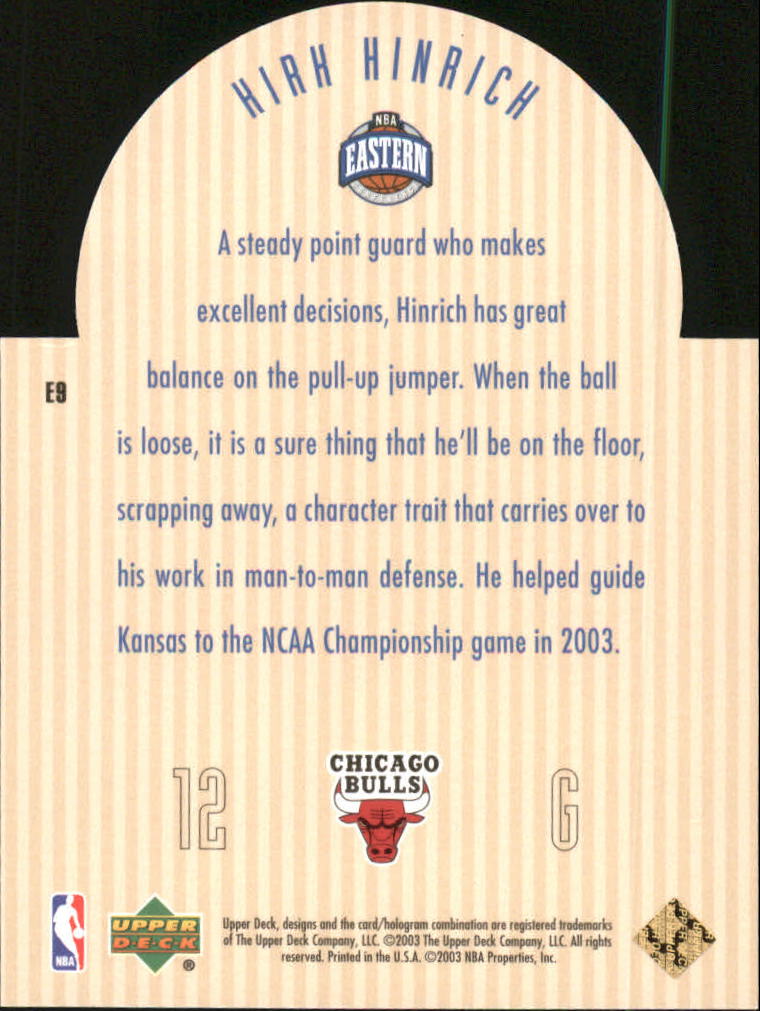 2003/2004 Upper Deck Basketball Part 3 Insert Cards - Picture 95 of 95